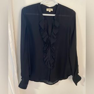 L’Agence Silk Ruffle Blouse